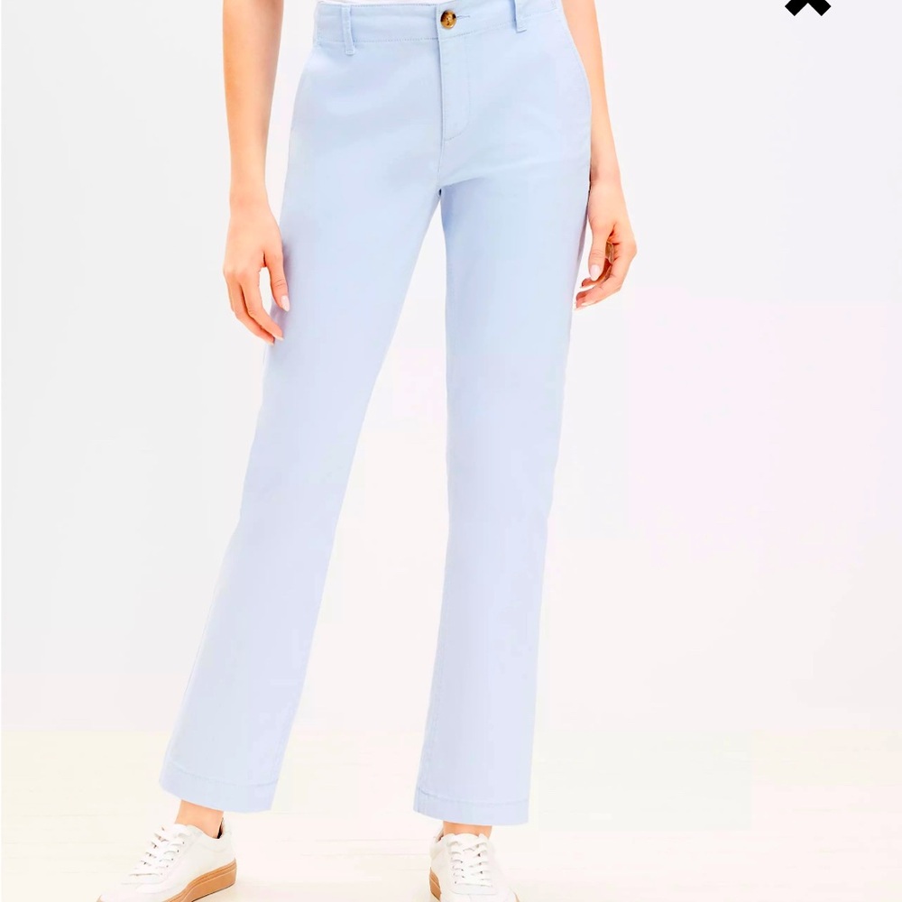 LOFT Monroe Slim Chino pants in Rainwashed Blue, size 8P.